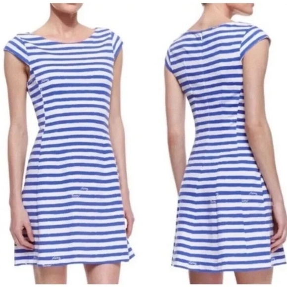 Lilly Pulitzer Briella Dress Iris Blue Society Stripe Cap Sleeve Stretch Size XS - Picture 11 of 11